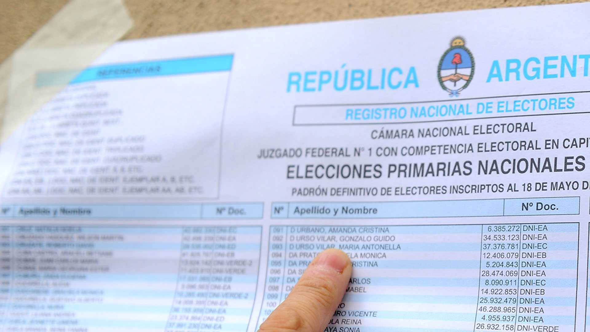 D nde voto consult el padr n electoral definitivo para las PASO